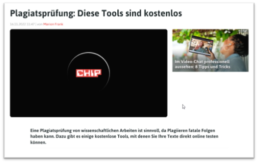 kostenlose Plagiatsprüfung