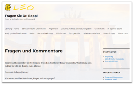 Deutsche Sprache Dr. Boop fragen