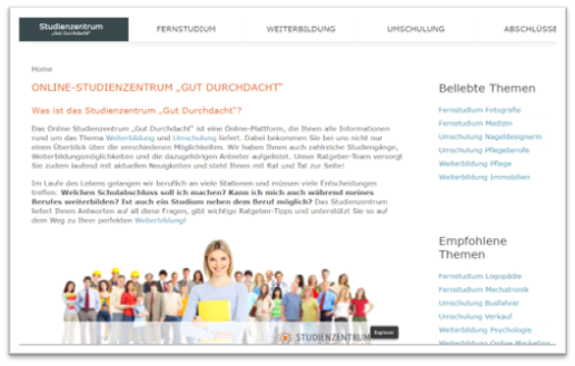 ONLINE-STUDIENZENTRUM „GUT DURCHDACHT